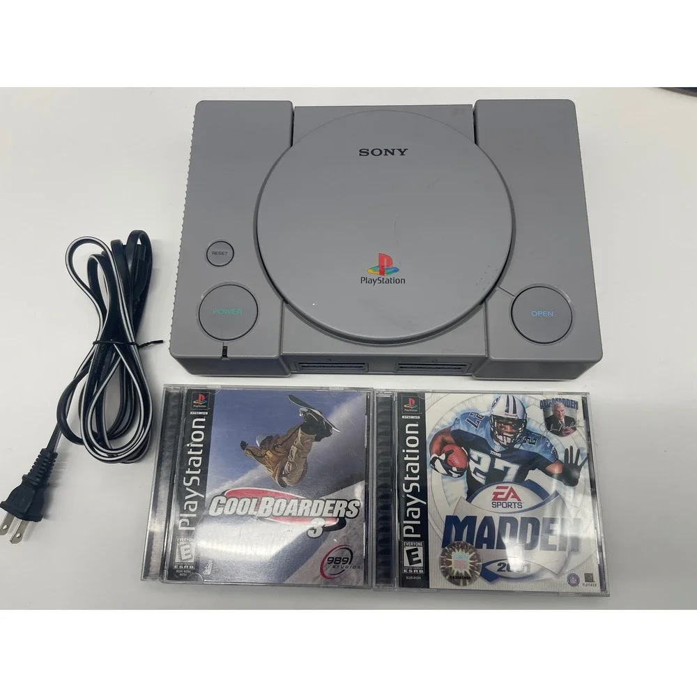 Sony PlayStation 1 Console Gray PS1 Bundle Madden 2001 / Cool Boarders 3